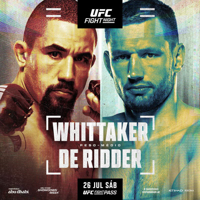 UFC Abu Dhabi (26/07) – Card completo, horários e prévia de Whittaker x De Ridder