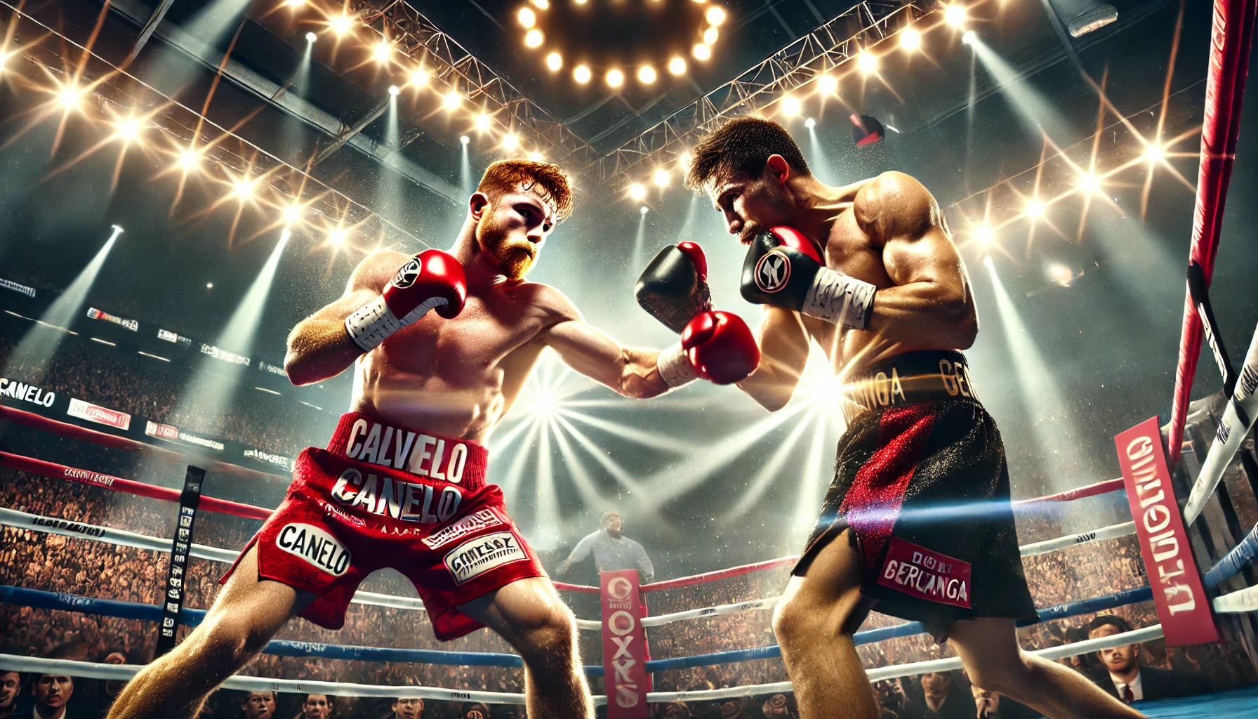 Canelo golpeando seu oponente