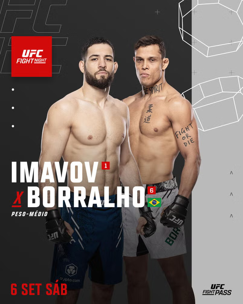 UFC Paris (sábado): Imavov x Borralho — guia completo (card, horários, como assistir e prévias)