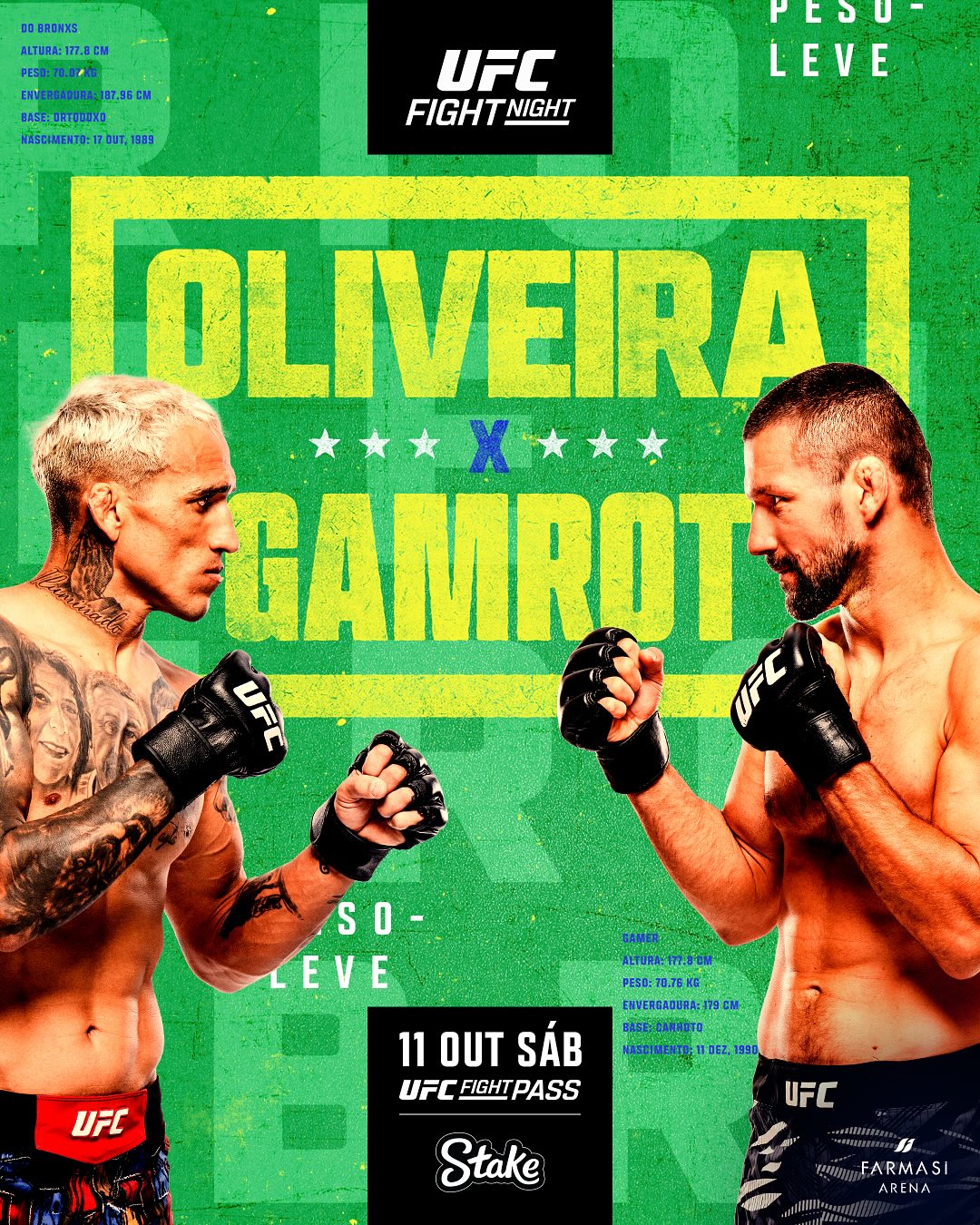 UFC Rio: Charles “Do Bronx” Oliveira agora enfrenta Mateusz Gamrot no main event de 11/10 - o que muda no camp e no card