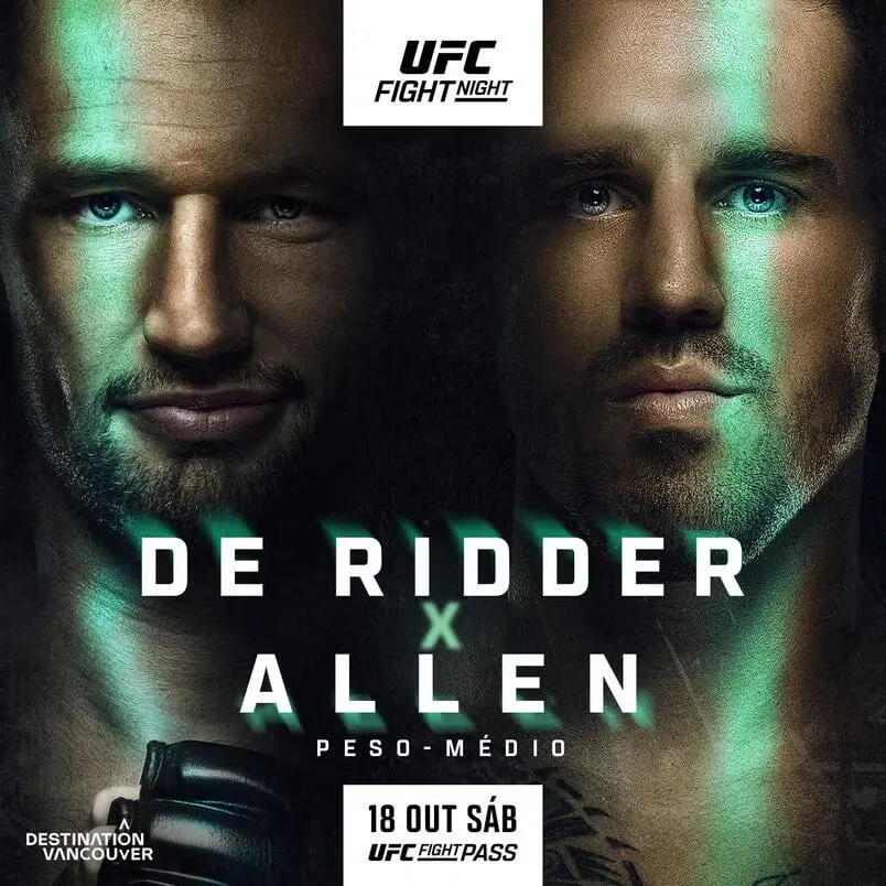 UFC Vancouver: Reinier de Ridder x Brendan Allen — card completo, horarios BR/US, onde assistir e chaves taticas
